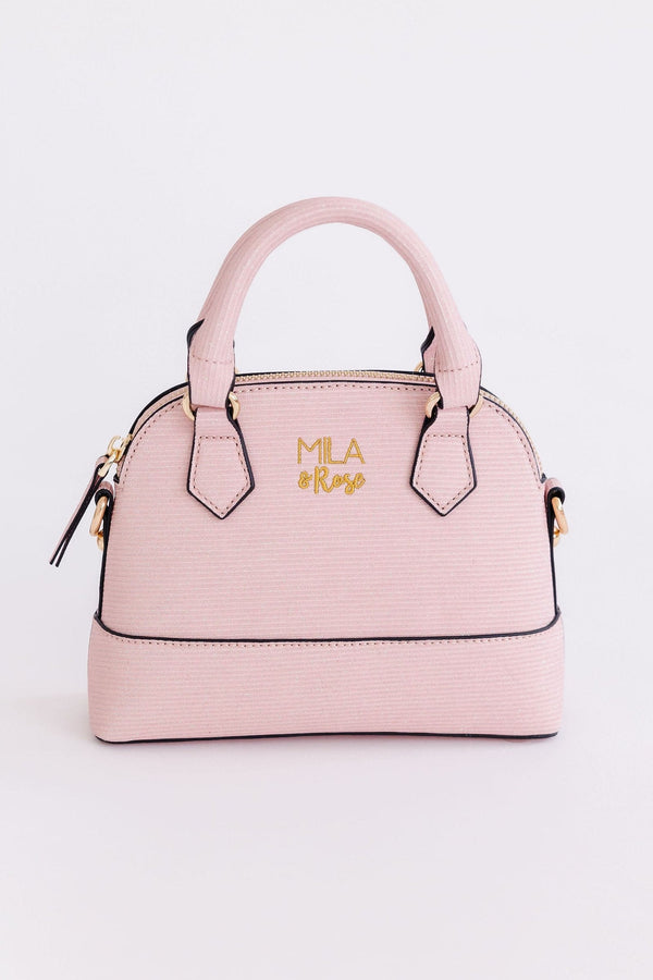 light-pink-shimmer-girls-crossbody-purse Mila &  Rose - Sophia's Style-Light Pink Shimmer Girl's Crossbody Purse-Default Title--1